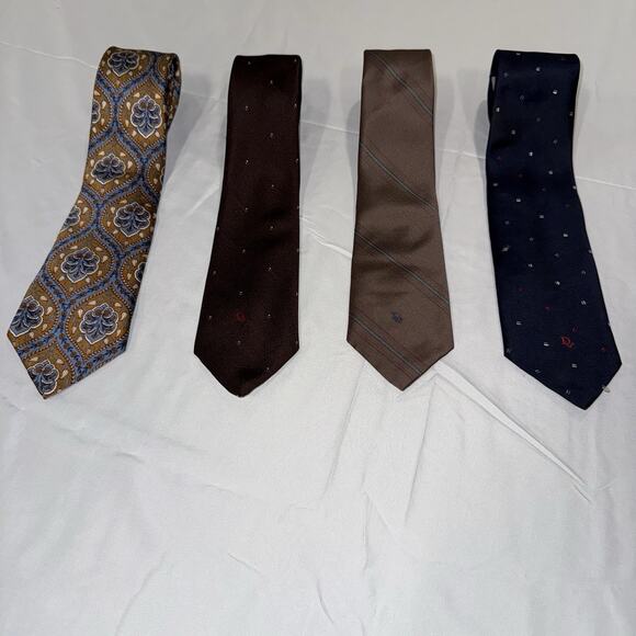 Men's Assorted Christian Dior Necktie Set with Patterns and Solids, 4-Pack - Picture 1 of 3